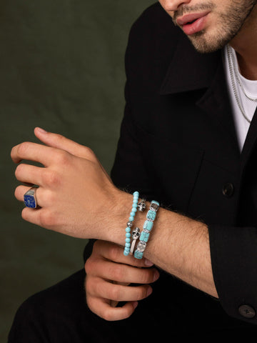 Nialaya Men's Stack Bracelet The Capri Stack